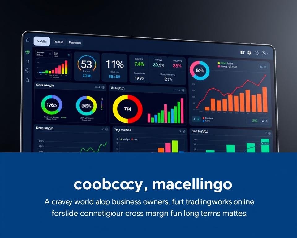 A digital dashboard displaying real-time business metrics, with a focus on gross margin data. The interface showcases various charts, graphs, and analytics tools from the tradingworks.online platform, presented against a sleek, minimalist background. Vibrant colors and clean typography highlight key performance indicators, allowing business owners to closely monitor their financial health. The image conveys a sense of precision, efficiency, and data-driven decision making, underscoring the importance of maintaining a healthy gross margin for long-term business success. A digital dashboard displaying real-time business metrics, with a focus on gross margin data. The interface showcases various charts, graphs, and analytics tools from the tradingworks.online platform, presented against a sleek, minimalist background. Vibrant colors and clean typography highlight key performance indicators, allowing business owners to closely monitor their financial health. The image conveys a sense of precision, efficiency, and data-driven decision making, underscoring the importance of maintaining a healthy gross margin for long-term business success.