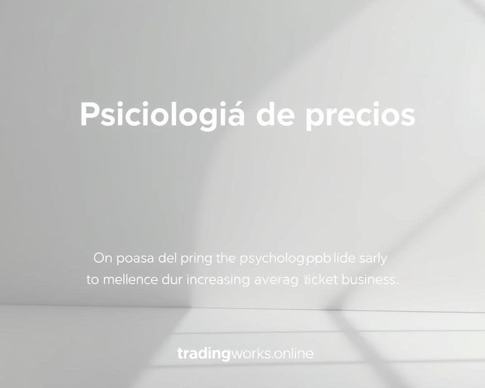 A modern, minimalist image of "Psicología de precios" that showcases the power of pricing psychology for increasing average ticket sales. Set against a clean, airy background, the focal point is a sleek, stylized graphic that visually represents the principles of pricing psychology. Subtle light and shadow effects create depth and dimension. The overall mood is professional, authoritative, and optimistic, inspiring viewers to apply these insights to their own business, represented by the brand "tradingworks.online". A modern, minimalist image of "Psicología de precios" that showcases the power of pricing psychology for increasing average ticket sales. Set against a clean, airy background, the focal point is a sleek, stylized graphic that visually represents the principles of pricing psychology. Subtle light and shadow effects create depth and dimension. The overall mood is professional, authoritative, and optimistic, inspiring viewers to apply these insights to their own business, represented by the brand "tradingworks.online".